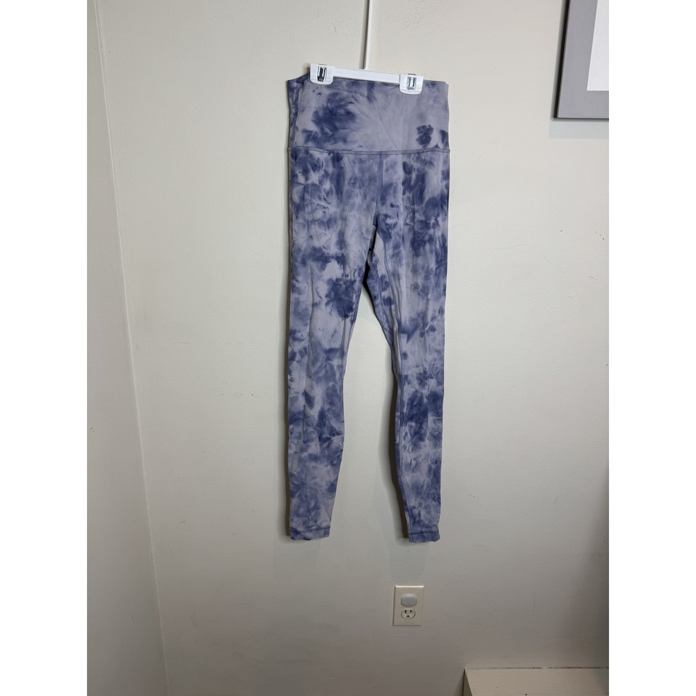 Lululemon Leggings Womens 6 Blue White Tie Dye High Rise Yoga Pants Gym Athletic